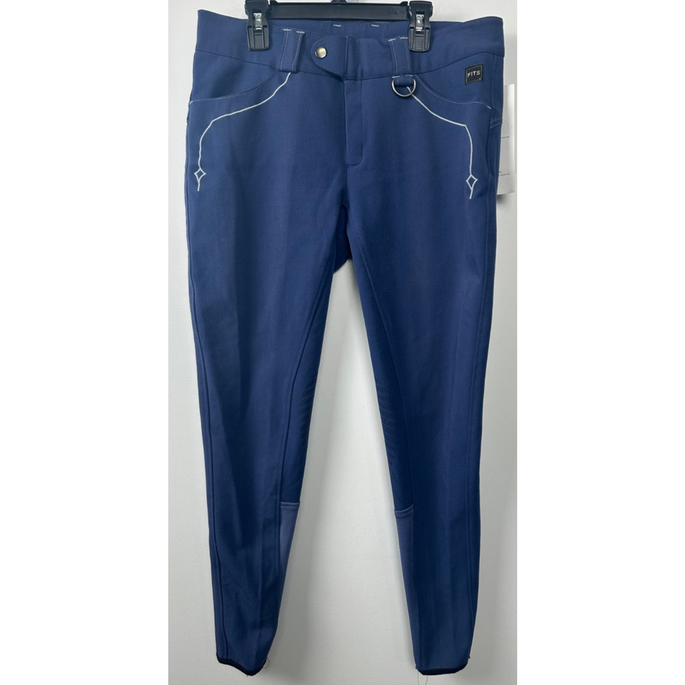 NEW FITS Abbey Knee Patch Tread Breeches Pants Women's Large BlueEquestrian C15